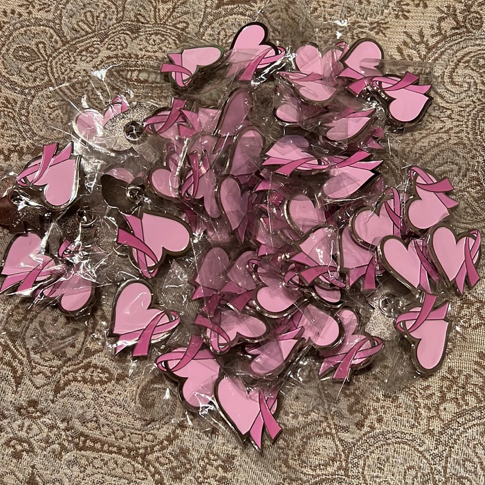 NWT Pink ribbon and heart pin for breast cancer awareness 60 piece